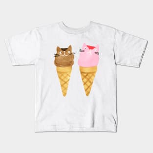 Ice Cream Cat Cones Kids T-Shirt